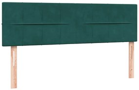 Box Cama primavera com Colchão Verde Escuro 140x210 cm Veludo
