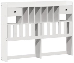 Cama sem colchão 150x200 cm madeira de pinho maciça branco