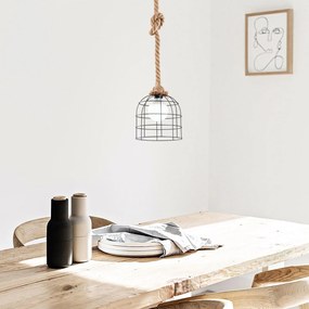 Candeeiro de Teto Endustriyel – Preto e Bege – 22 x 22 cm