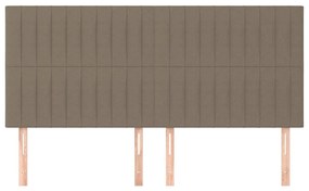 Cabeceira cama 4 pcs tecido 90x5x78/88 cm cinzento-acastanhado