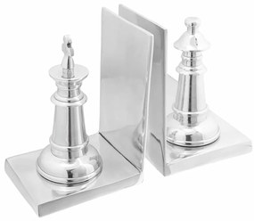 vidaXL Aparadores de livros 2 pcs Prateado 11 x 12 x 19,5 cm Alumínio