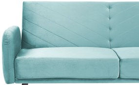 Sofá-cama de 3 lugares em veludo azul claro SENJA Beliani