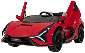 Carro elétrico para Crianças 2 Lugares Lamborghini SIAN 24V 4x4 Rodas Espuma EVA, Assento	couro ecológico Vermelho