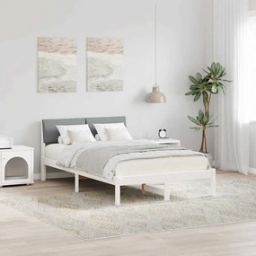 vidaXL Estrutura da cama Branco e cinza claro 120 x 190 cm