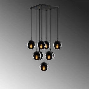 Candeeiro de Teto Efe – Preto Fumado – 78 x 78 cm