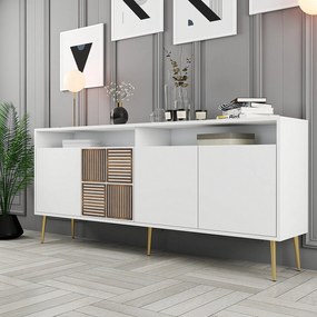 Console Milan – Branco/Dourado – 180x77x35 cm