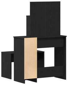 Conjunto de Toucador vidaXL Carvalho Preto Madeira Engenheirada, Touca