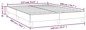 Estrutura de cama sem colchão 140x200 cm tecido cinzento-escuro