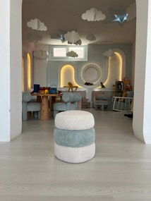 Pouffe Miniboum – Azul e Branco – 32x32x36 cm