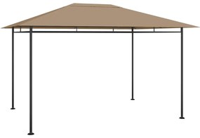 vidaXL Gazebo 384x281x270 cm 180 g/m² cinzento-acastanhado