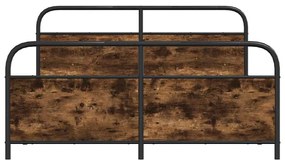 Estrutura de cama sem colchão 183x213cm metal carvalho fumado