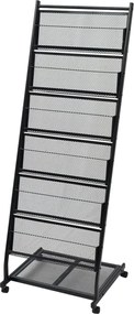 vidaXL Porta-revistas A4 preto 47,5x43x133 cm