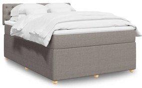 vidaXL Cama com molas/colchão 160x200 cm tecido castanho-acinzentado