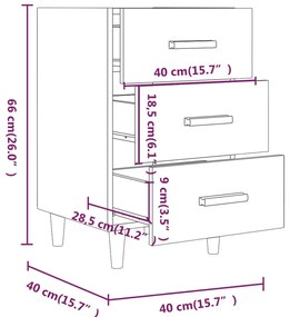 Mesa de cabeceira 40x40x66 cm derivados de madeira branco