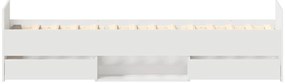 Estrutura de cama c/ painéis cabeceira e pés 90x200 cm branco
