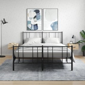 vidaXL Mesas de cabeceira parede 2 pcs 35x35x20 cm cor carvalho sonoma
