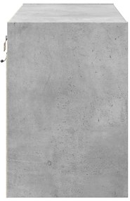 Móvel de parede p/ TV c/ luzes LED 80x31x45 cm cinzento cimento