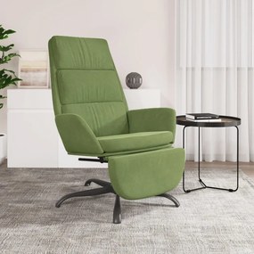 vidaXL Cadeira de descanso com apoio de pés veludo verde-claro