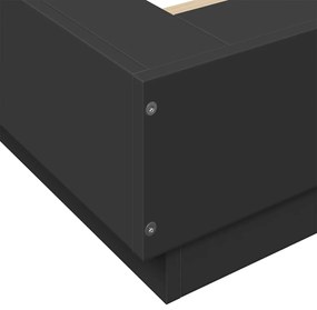 Estrutura cama c/ luzes LED 120x190 cm derivados madeira preto