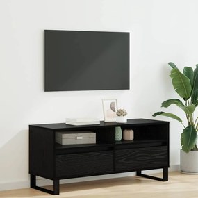 vidaXL Gabinete para TV com gaveta Carvalho Preto 100 x 34,5 x 44,5 cm