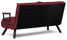 Sofá-Cama de 2 Lugares Sando – Cor de Vinho – Medidas: 50x133x41 cm