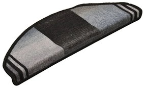 Tapetes de escada adesivos 15 pcs 65x21x4 cm preto e cinzento