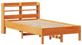 Cama sem colchão 120x190 cm madeira pinho maciça castanho-mel