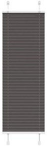 Preto Plissada Cega 45x100 cm Largura Tecido 44,4 cm Poliéster