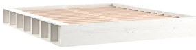 Estrutura de cama king 150x200 cm madeira maciça branco