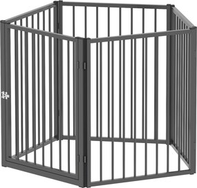 Parque para cães, parque para animais, 5 painéis 76 cm altura, vedação portátil dobrável, segura, preta
