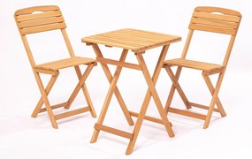 Conjunto de Mesa e Cadeiras de Jardim My001 – Castanho – Mesa 50x72x50