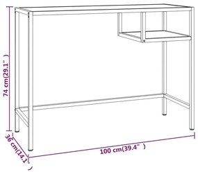 Mesa de computador vidro temperado 100x36x74 cm transparente