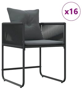 Conjunto de Jantar de Jardim de 22 Peças vidaXL com Almofadas em Aço e