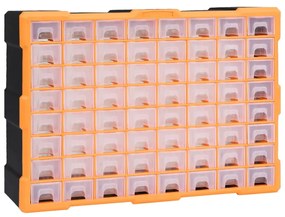 147579 vidaXL Caixa organizadora com 64 gavetas 52x16x37,5 cm