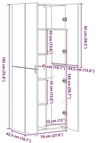Highboard Madeira Velha 70x42.5x185 cm Madeira Recuperada