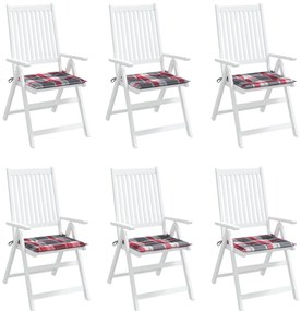 Almofadões cadeiras jardim 6pcs tecido oxford xadrez vermelho
