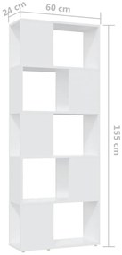 Estante/divisória 60x24x155 cm contraplacado branco
