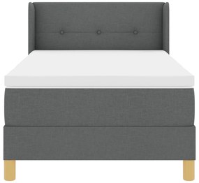 Cama Box Spring vidaXL com Colchão Cinza Escuro 80x200 cm Tecido, Cabe