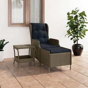 vidaXL 2 pcs conjunto lounge jardim c/ almofadões vime PE castanho