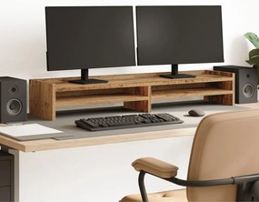 vidaXL Suporte monitor 100x24x16 cm derivados madeira madeira velha