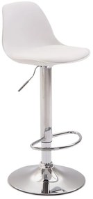 Banco alto Kiel em couro sintético 39 x 82-104 x 43 cm Branco