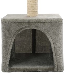 Árvore para gatos c/ postes arranhadores sisal 55 cm cinzento