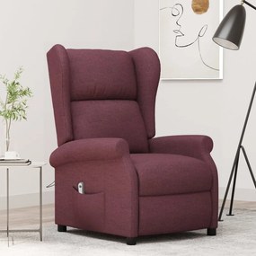 vidaXL Poltrona reclinável elétrica tecido roxo