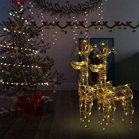 Renas decorativas de Natal 2 pcs 60x16x100 cm acrílico