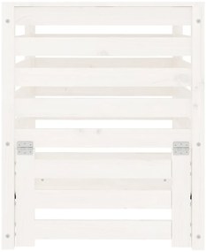 Caixote de compostagem 63,5x63,5x77,5cm pinho maciço branco
