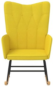 Cadeira de baloiço tecido amarelo mostarda
