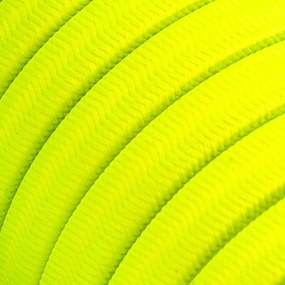 Cabo elétrico para cordão de luzes, coberto por tecido Seda Amarelo Fluo CF10
