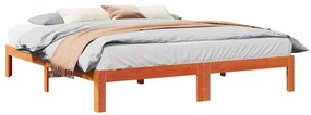 vidaXL Cama sem colchão 180x200 cm pinho maciço castanho-mel