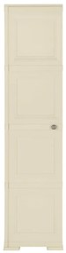 Armário de plástico 40x43x164 cm design de madeira branco nata