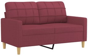 Sofá 2 lug. + almofadas decorativas 120cm tecido vermelho tinto